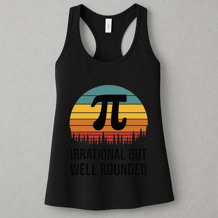 Retro Pi Day Funny Math Equation Irrational But Well Rounded Womens Tank Top