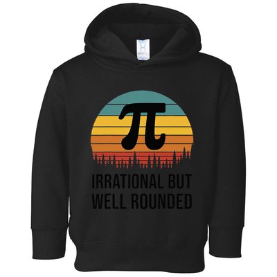 Retro Pi Day Funny Math Equation Irrational But Well Rounded Toddler Hoodie