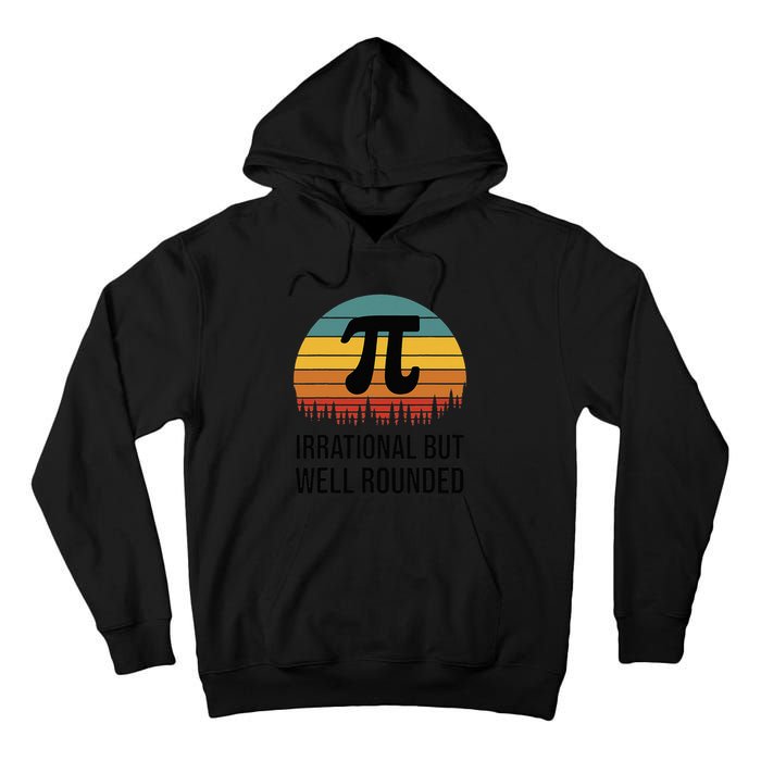 Retro Pi Day Funny Math Equation Irrational But Well Rounded Tall Hoodie