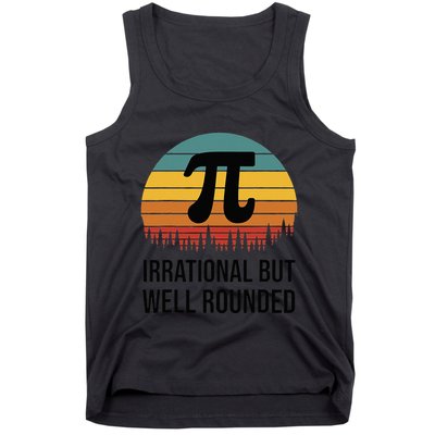 Retro Pi Day Funny Math Equation Irrational But Well Rounded Tank Top