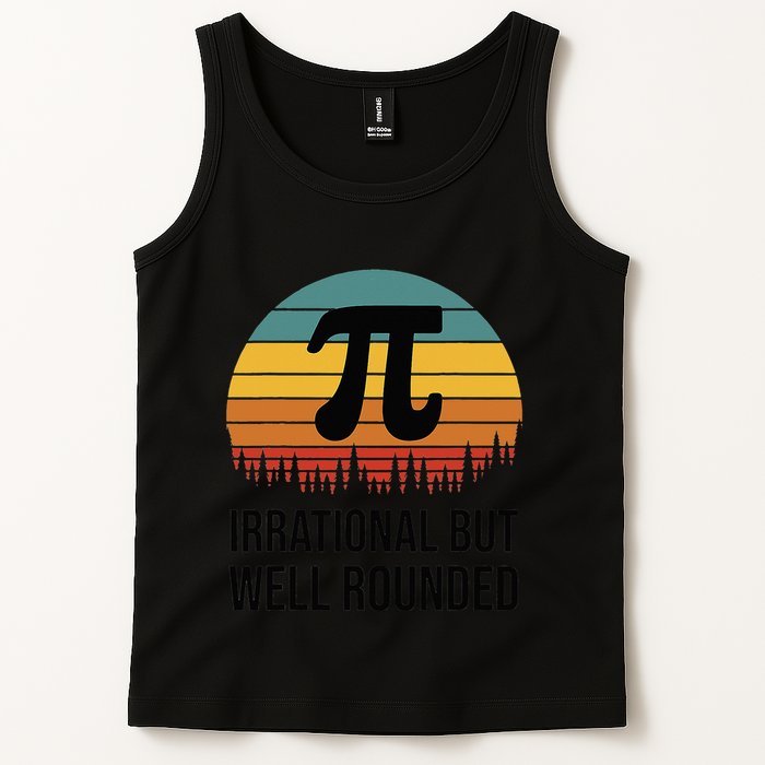 Retro Pi Day Funny Math Equation Irrational But Well Rounded Tank Top