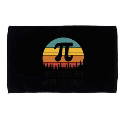 Retro Pi Day Funny Math Equation Irrational But Well Rounded Microfiber Hand Towel