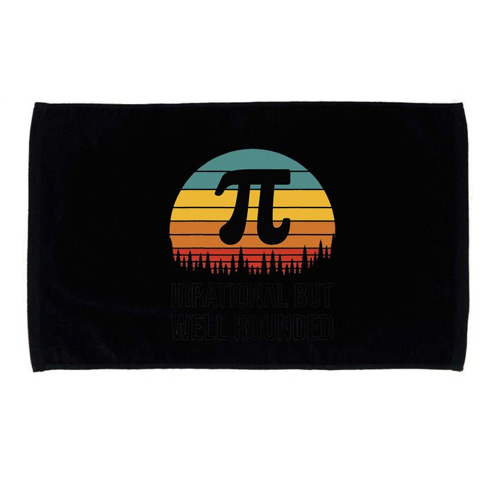 Retro Pi Day Funny Math Equation Irrational But Well Rounded Microfiber Hand Towel