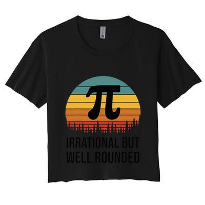 Retro Pi Day Funny Math Equation Irrational But Well Rounded Crop Top