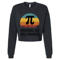 Retro Pi Day Funny Math Equation Irrational But Well Rounded Cropped Pullover Crew