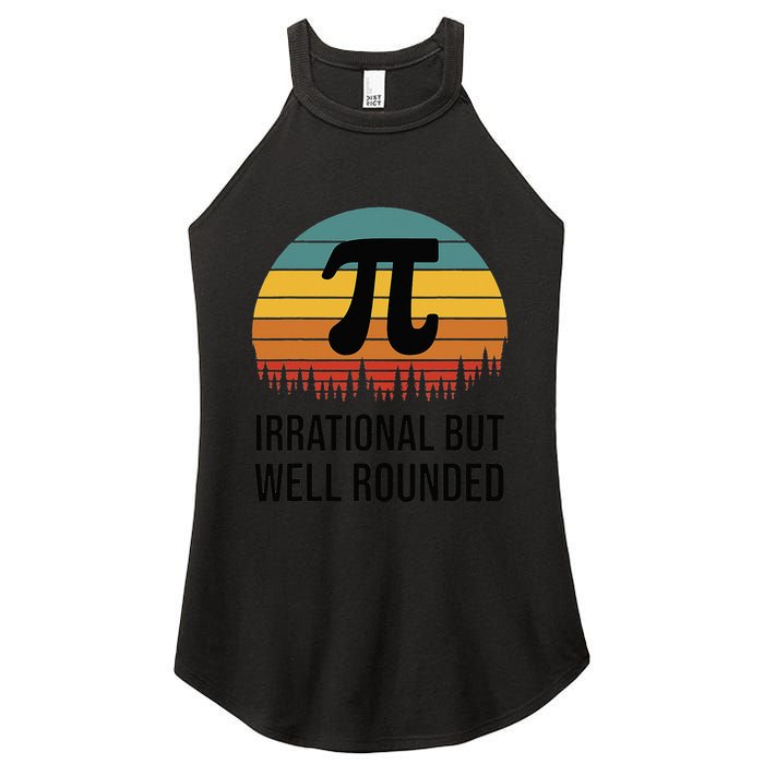 Retro Pi Day Funny Math Equation Irrational But Well Rounded Women's Perfect Tri Rocker Tank