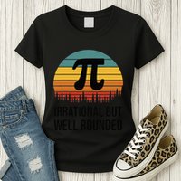 Retro Pi Day Funny Math Equation Irrational But Well Rounded Womens T-Shirt