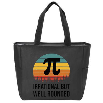 Retro Pi Day Funny Math Equation Irrational But Well Rounded Zip Tote Bag