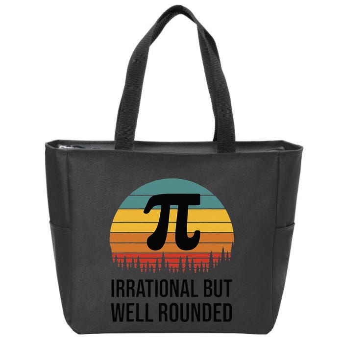 Retro Pi Day Funny Math Equation Irrational But Well Rounded Zip Tote Bag