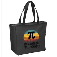 Retro Pi Day Funny Math Equation Irrational But Well Rounded Zip Tote Bag
