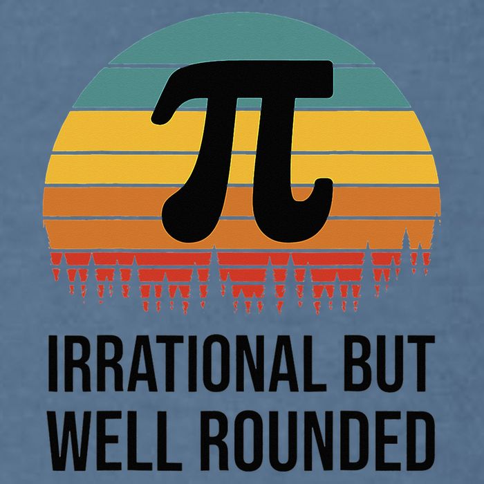 Retro Pi Day Funny Math Equation Irrational But Well Rounded Garment-Dyed Sweatshirt