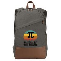 Retro Pi Day Funny Math Equation Irrational But Well Rounded Cotton Canvas Backpack