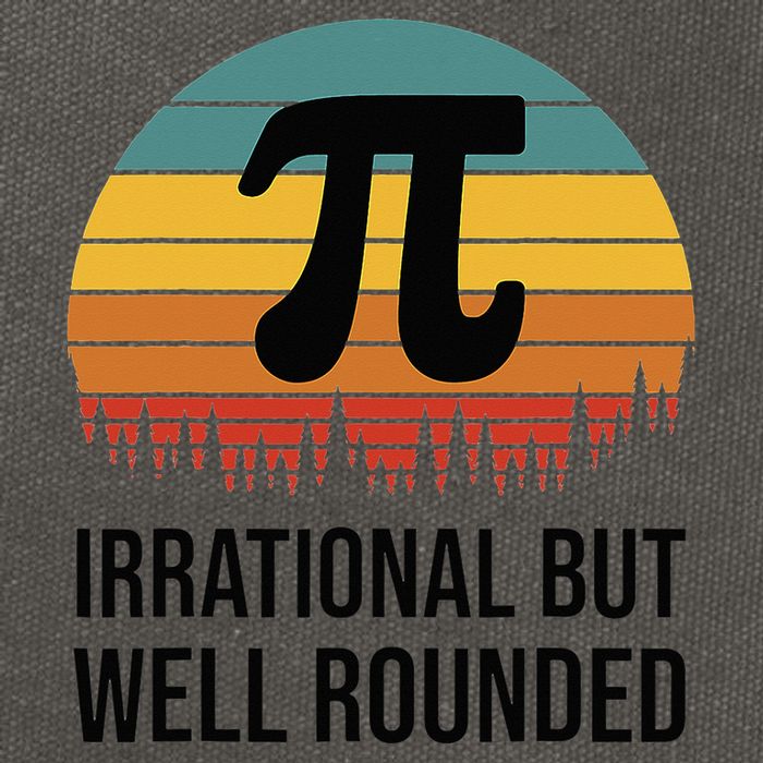 Retro Pi Day Funny Math Equation Irrational But Well Rounded Cotton Canvas Backpack