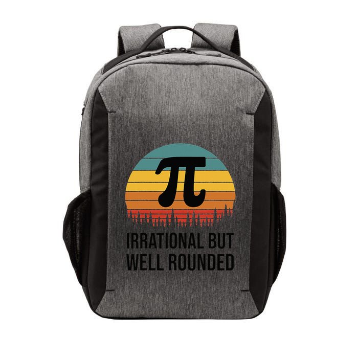 Retro Pi Day Funny Math Equation Irrational But Well Rounded Vector Backpack