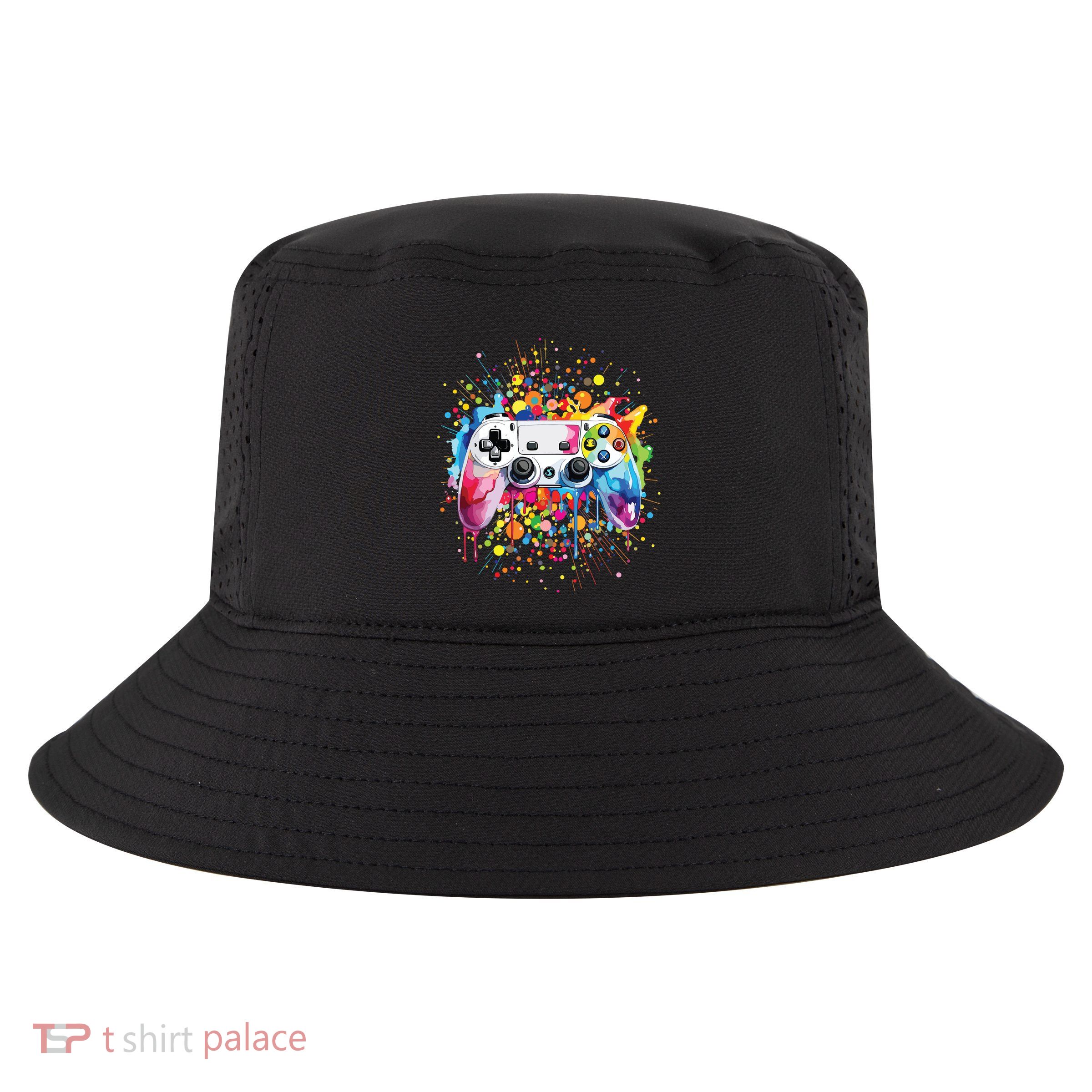 Retro Polka Dots Gaming Controller Video Gamers Dot Day Cool Comfort Performance Bucket Hat