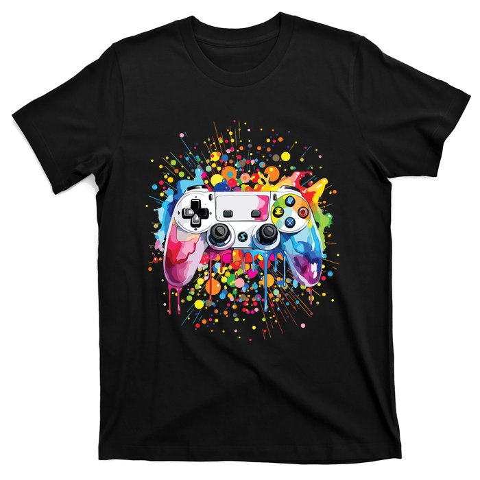 Retro Polka Dots Gaming Controller Video Gamers Dot Day T-Shirt