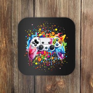 Retro Polka Dots Gaming Controller Video Gamers Dot Day Coaster