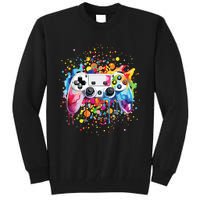 Retro Polka Dots Gaming Controller Video Gamers Dot Day Tall Sweatshirt