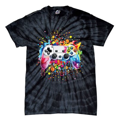 Retro Polka Dots Gaming Controller Video Gamers Dot Day Tie-Dye T-Shirt