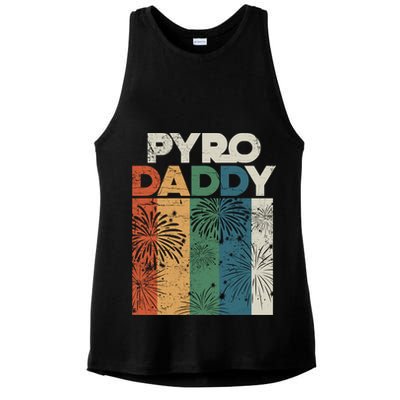 Retro Pyro Daddy Pyrotechnician Father Fireworks Technician Meaningful Gift Ladies PosiCharge Tri-Blend Wicking Tank