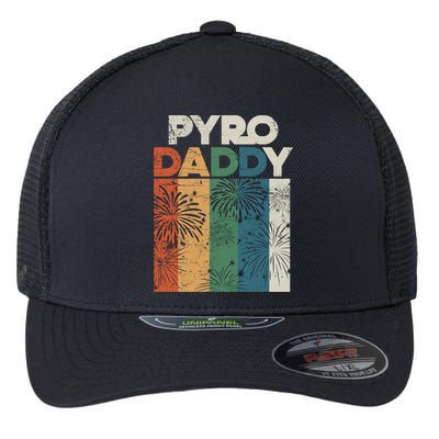 Retro Pyro Daddy Pyrotechnician Father Fireworks Technician Meaningful Gift Flexfit Unipanel Trucker Cap