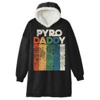 Retro Pyro Daddy Pyrotechnician Father Fireworks Technician Meaningful Gift Hooded Wearable Blanket