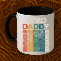 Retro Pyro Daddy Pyrotechnician Father Fireworks Technician Meaningful Gift Mug