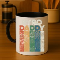 Retro Pyro Daddy Pyrotechnician Father Fireworks Technician Meaningful Gift Mug