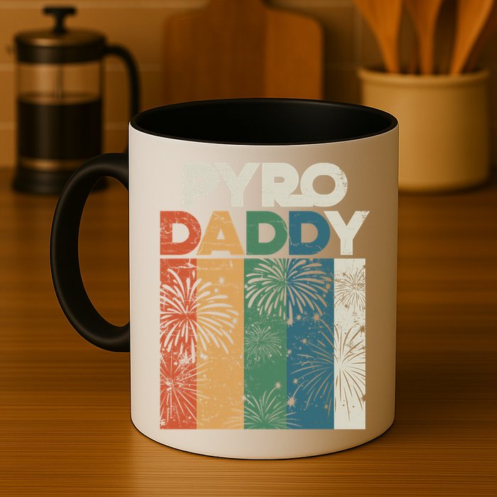 Retro Pyro Daddy Pyrotechnician Father Fireworks Technician Meaningful Gift Mug