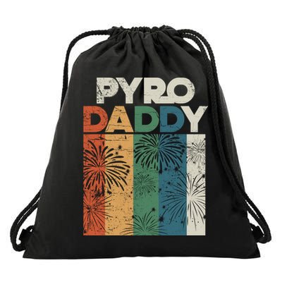 Retro Pyro Daddy Pyrotechnician Father Fireworks Technician Meaningful Gift Drawstring Bag