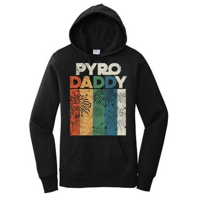 Retro Pyro Daddy Pyrotechnician Father Fireworks Technician Meaningful Gift Women's Pullover Hoodie