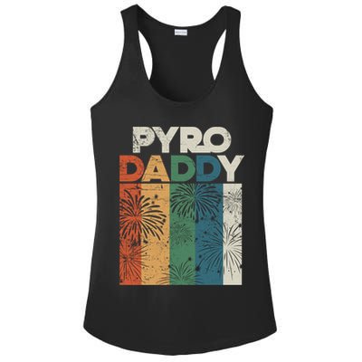 Retro Pyro Daddy Pyrotechnician Father Fireworks Technician Meaningful Gift Ladies PosiCharge Competitor Racerback Tank