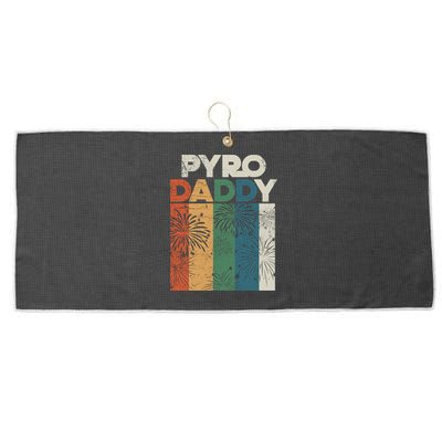 Retro Pyro Daddy Pyrotechnician Father Fireworks Technician Meaningful Gift Large Microfiber Waffle Golf Towel