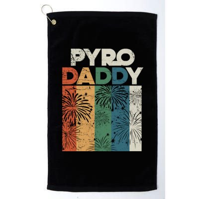 Retro Pyro Daddy Pyrotechnician Father Fireworks Technician Meaningful Gift Platinum Collection Golf Towel