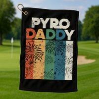 Retro Pyro Daddy Pyrotechnician Father Fireworks Technician Meaningful Gift Golf Towel