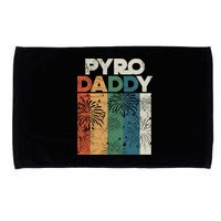 Retro Pyro Daddy Pyrotechnician Father Fireworks Technician Meaningful Gift Microfiber Hand Towel