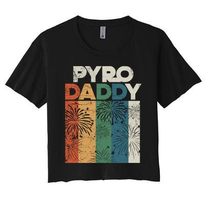 Retro Pyro Daddy Pyrotechnician Father Fireworks Technician Meaningful Gift Crop Top