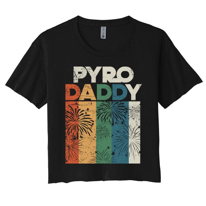 Retro Pyro Daddy Pyrotechnician Father Fireworks Technician Meaningful Gift Crop Top