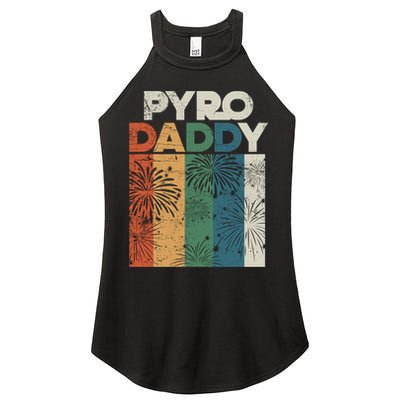 Retro Pyro Daddy Pyrotechnician Father Fireworks Technician Meaningful Gift Women's Perfect Tri Rocker Tank