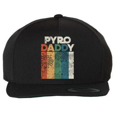 Retro Pyro Daddy Pyrotechnician Father Fireworks Technician Meaningful Gift Wool Snapback Cap