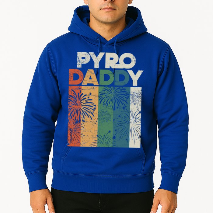 Retro Pyro Daddy Pyrotechnician Father Fireworks Technician Meaningful Gift Hoodie