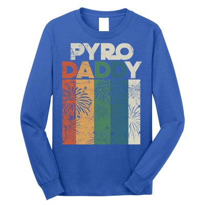 Retro Pyro Daddy Pyrotechnician Father Fireworks Technician Meaningful Gift Long Sleeve Shirt