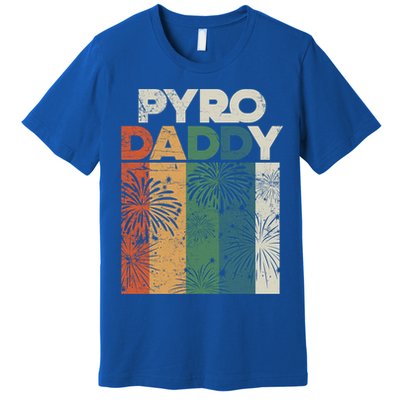 Retro Pyro Daddy Pyrotechnician Father Fireworks Technician Meaningful Gift Premium T-Shirt