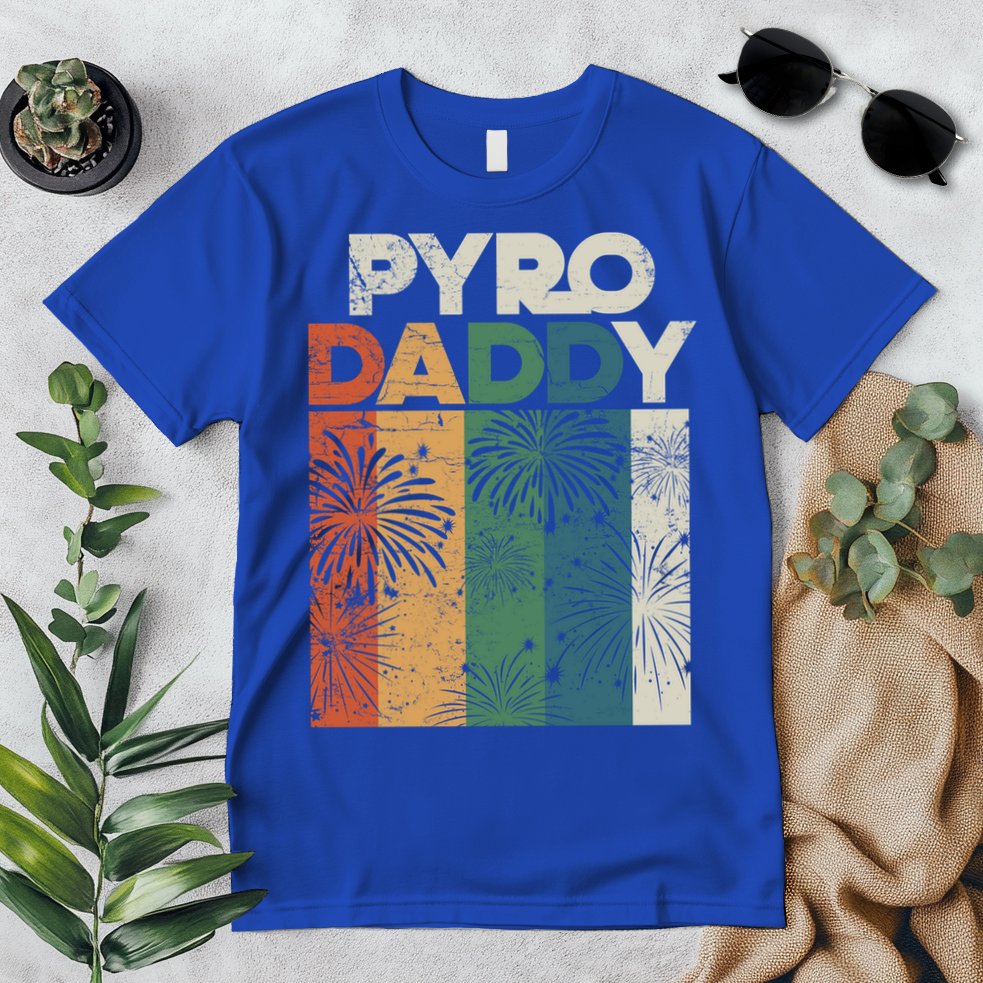 Retro Pyro Daddy Pyrotechnician Father Fireworks Technician Meaningful Gift Premium T-Shirt