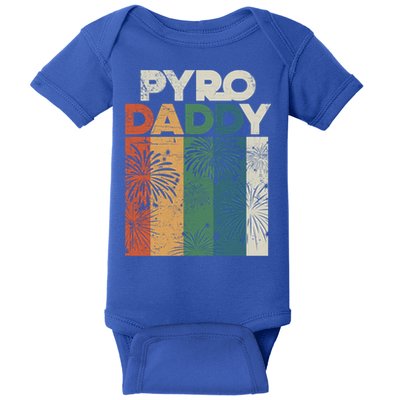 Retro Pyro Daddy Pyrotechnician Father Fireworks Technician Meaningful Gift Baby Bodysuit