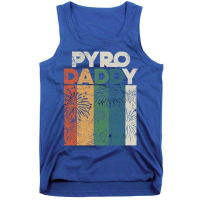 Retro Pyro Daddy Pyrotechnician Father Fireworks Technician Meaningful Gift Tank Top