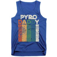 Retro Pyro Daddy Pyrotechnician Father Fireworks Technician Meaningful Gift Tank Top