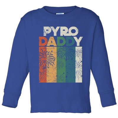 Retro Pyro Daddy Pyrotechnician Father Fireworks Technician Meaningful Gift Toddler Long Sleeve Shirt