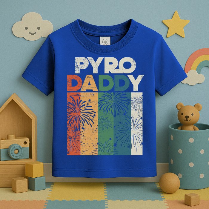 Retro Pyro Daddy Pyrotechnician Father Fireworks Technician Meaningful Gift Toddler T-Shirt