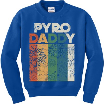 Retro Pyro Daddy Pyrotechnician Father Fireworks Technician Meaningful Gift Kids Sweatshirt
